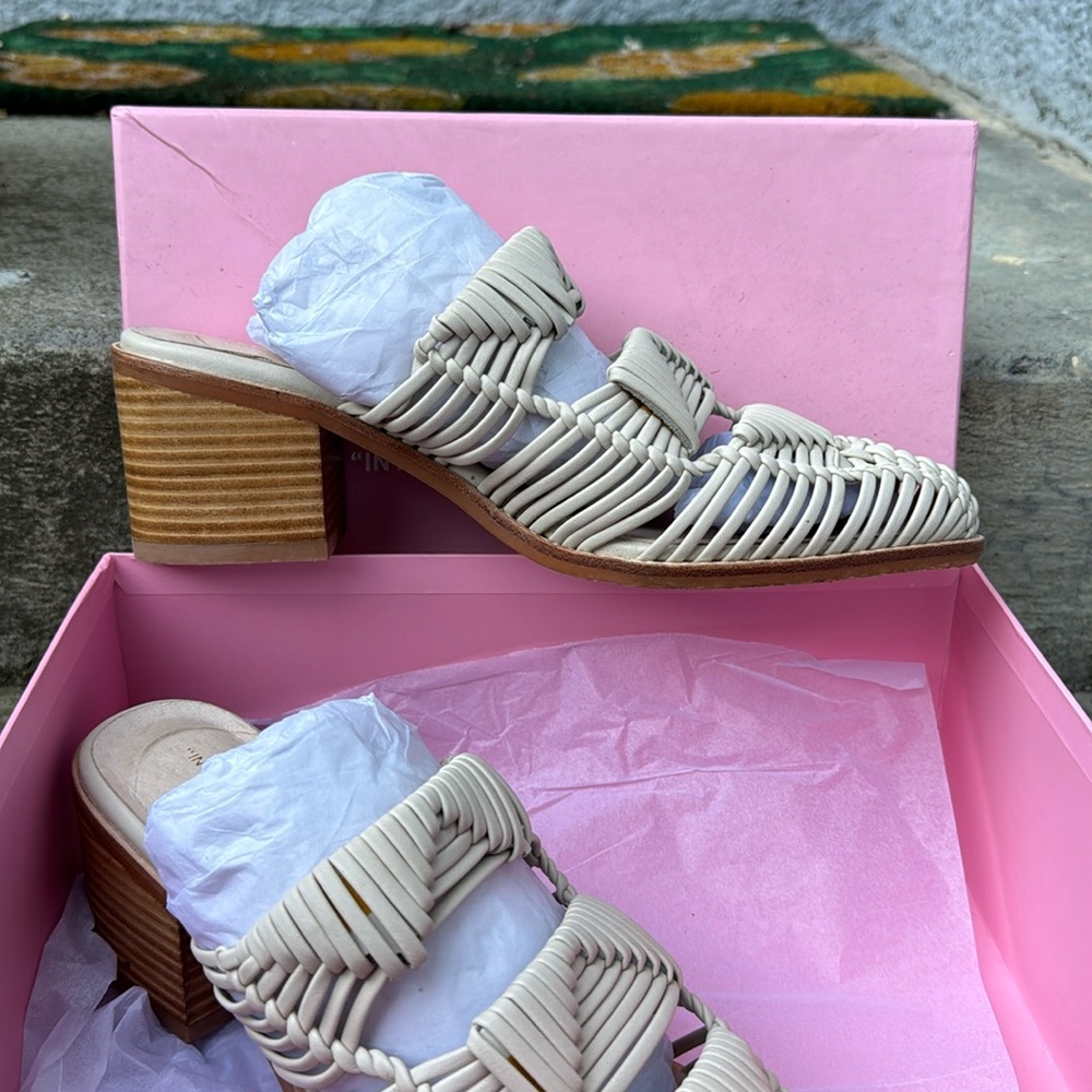 Intentionally Blank Cream Calista Heels Sandals